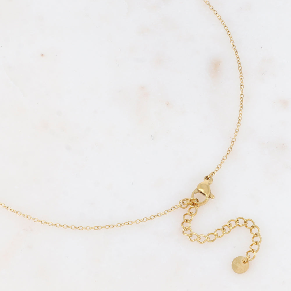 Collier avec pierre naturelle carrée et étoile du Nord 40+5 cm