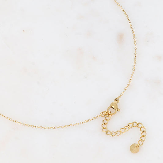 Collier avec pierre naturelle carrée et étoile du Nord 40+5 cm