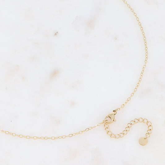 Sautoir avec pièce ronde martelée et étoile (80+5CM)