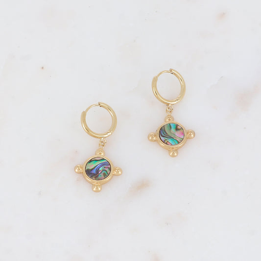 Créoles avec nacre 1,5x 3,05 CM.