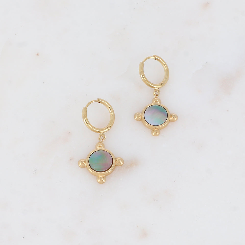 Créoles avec nacre 1,5x 3,05 CM.