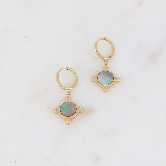 Créoles avec nacre 1,5x 3,05 CM.