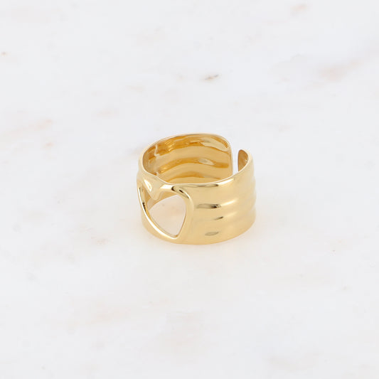 Bague - anneau martelé avec cœur ajouré
