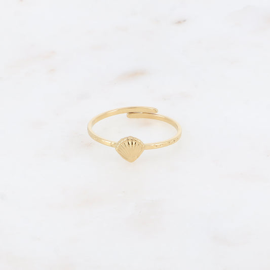 Bague fine - motif coquillage texturé