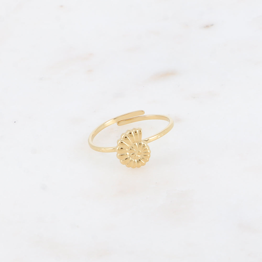 Bague fine - motif coquillage escargot texturé