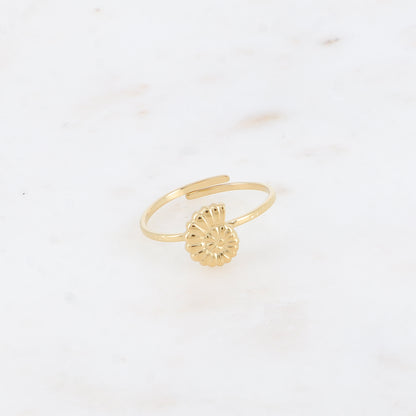 Bague fine - motif coquillage escargot texturé