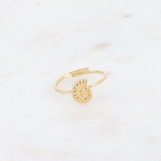 Bague fine - motif coquillage escargot texturé