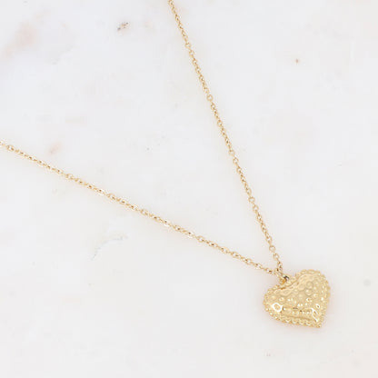 Collier avec cœur martelé (40+5CM)