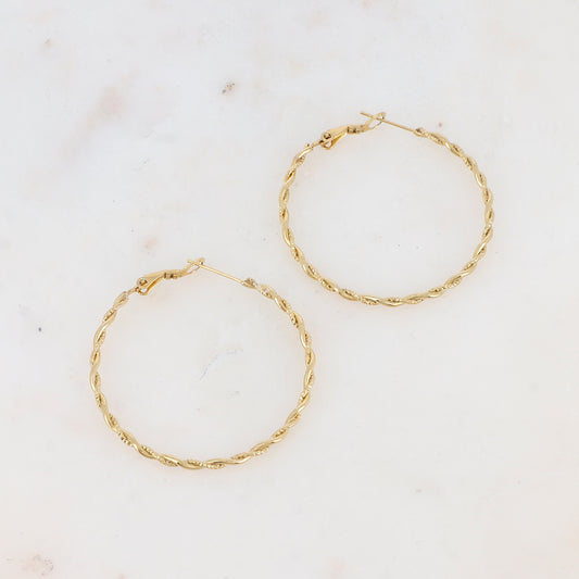Créoles torsadées 4 cm.