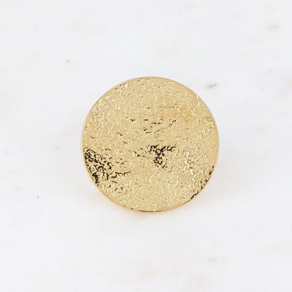 Bague - grande pièce ronde texturée