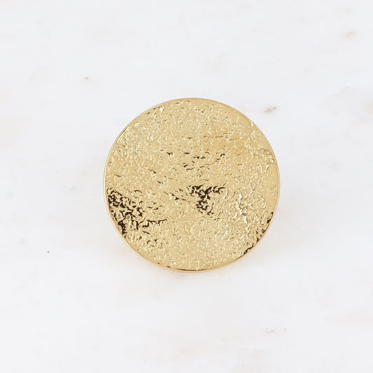 Bague - grande pièce ronde texturée