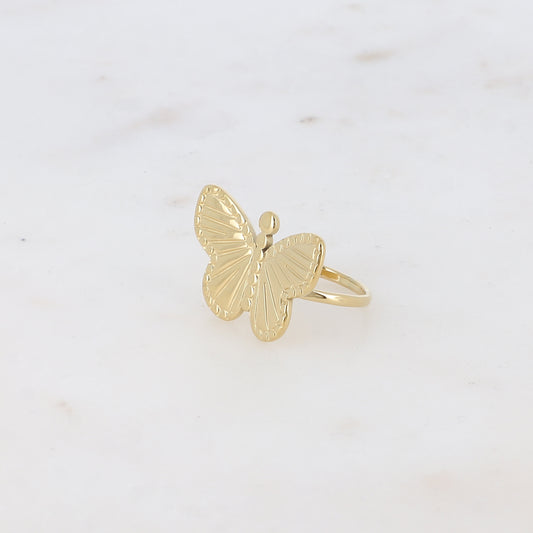 Bague - grand papillon texturé