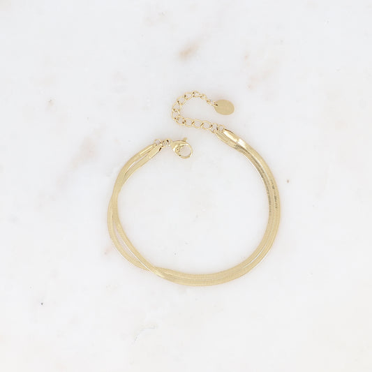 Bracelet 2 rangs - 2 mailles miroir (16+3 cm)