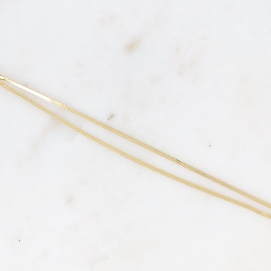 Bracelet 2 rangs - 2 mailles miroir (16+3 cm)