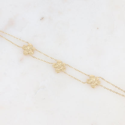 Bracelet double rangs avec fleur