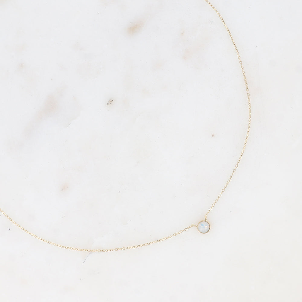 Collier orné de cristal de Swarovski® PP20 - Wkite opal