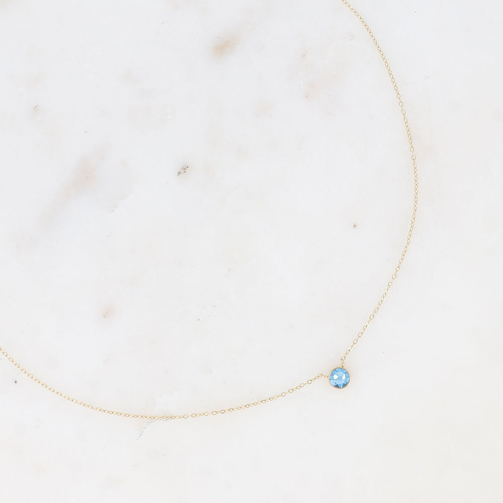 Collier orné de cristal de Swarovski® PP20 - Aquamarine