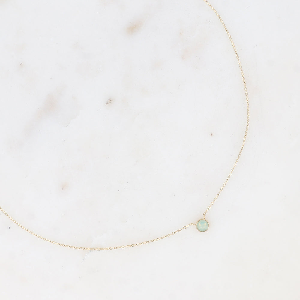 Collier orné de cristal de Swarovski® PP20 - Chrysolite opal