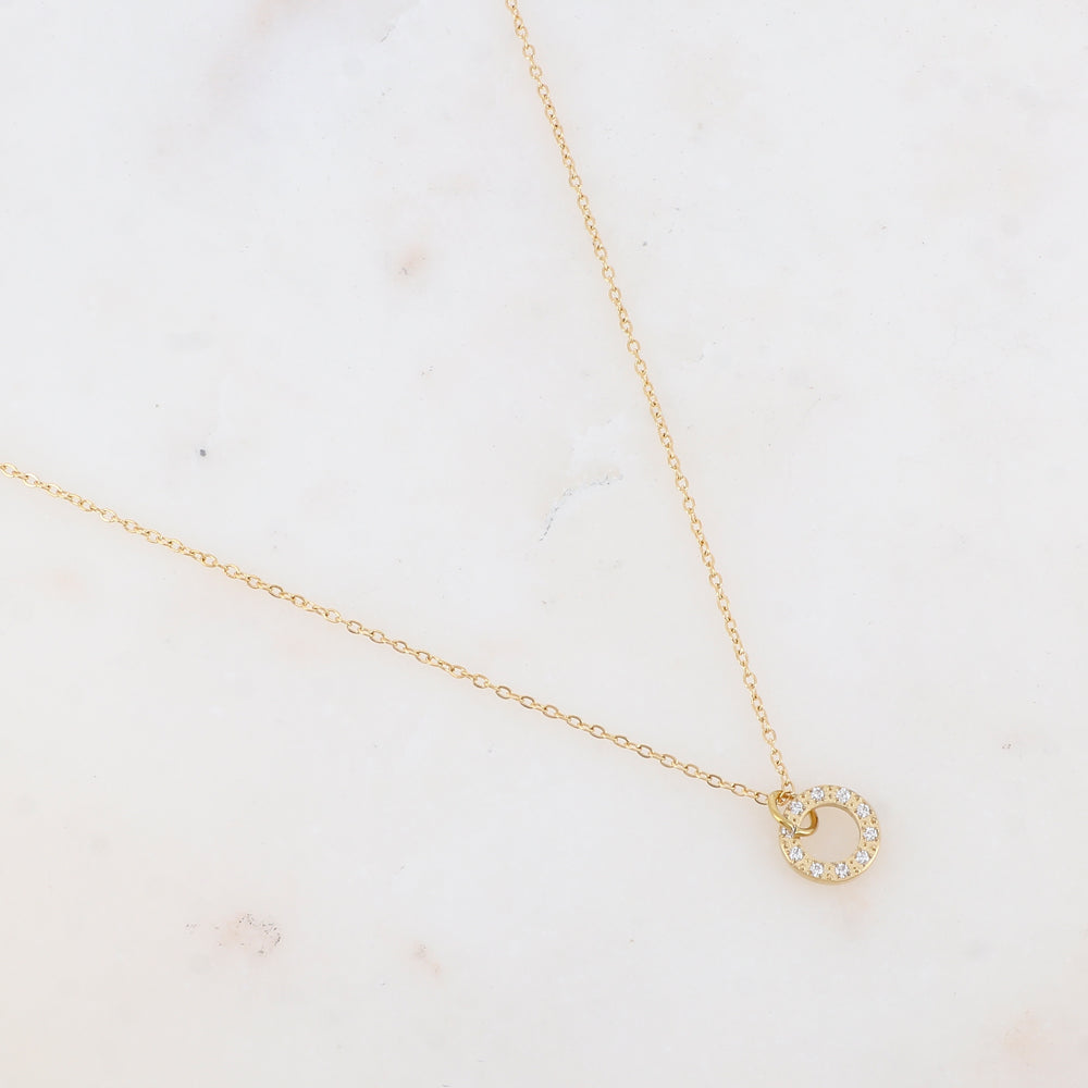 Collier avec anneau strassé (45+5CM)