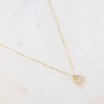 Collier avec anneau strassé (45+5CM)