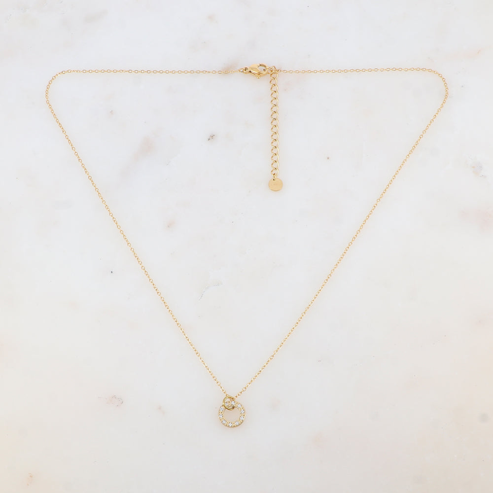 Collier avec anneau strassé (45+5CM)