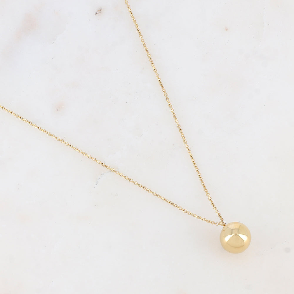 Collier avec pendentif boule lisse avec effet miroir (40+5CM)