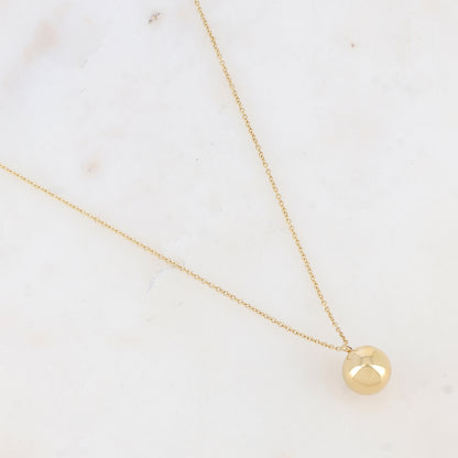 Collier avec pendentif boule lisse avec effet miroir (40+5CM)