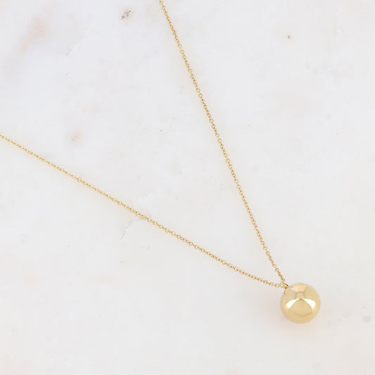 Collier avec pendentif boule lisse avec effet miroir (40+5CM)
