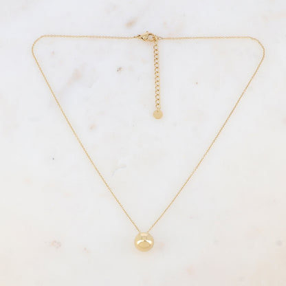 Collier avec pendentif boule lisse avec effet miroir (40+5CM)