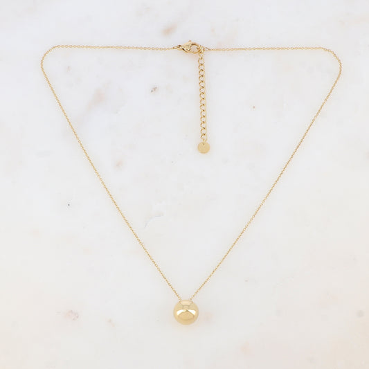 Collier avec pendentif boule lisse avec effet miroir (40+5CM)