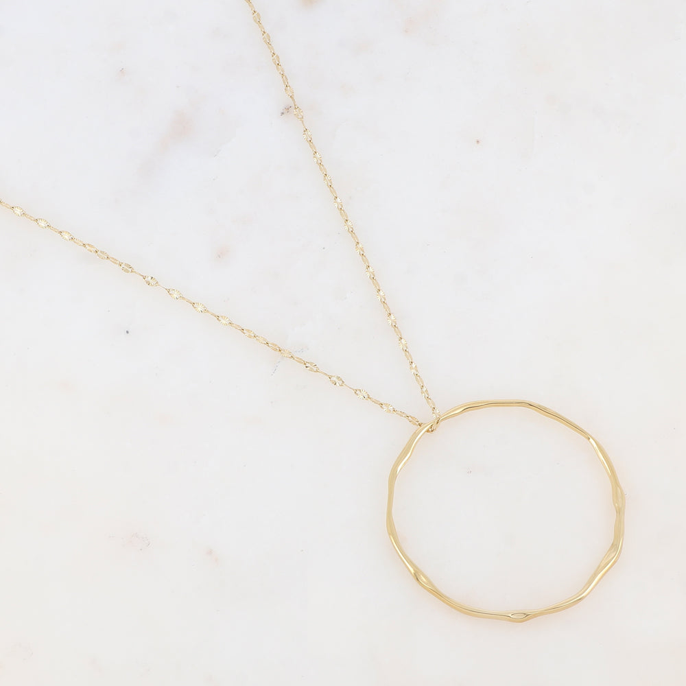 Sautoir avec pendentif anneau (80+5CM)