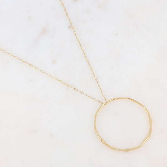 Sautoir avec pendentif anneau (80+5CM)