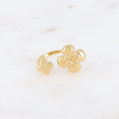 Bague ouverte - double fleur