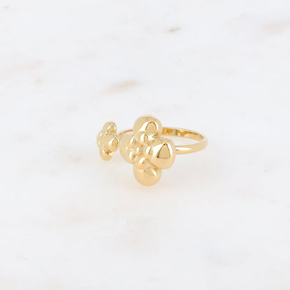 Bague ouverte - double fleur
