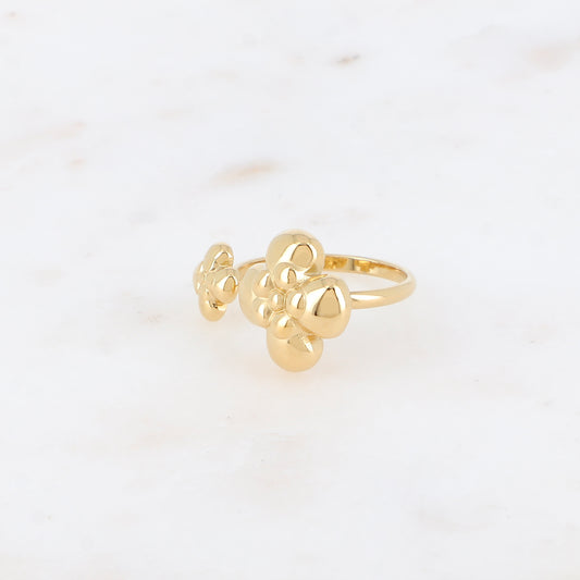 Bague ouverte - double fleur