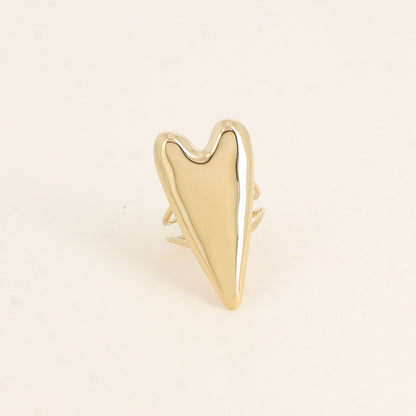 Bague - motif cœur allongé et plat