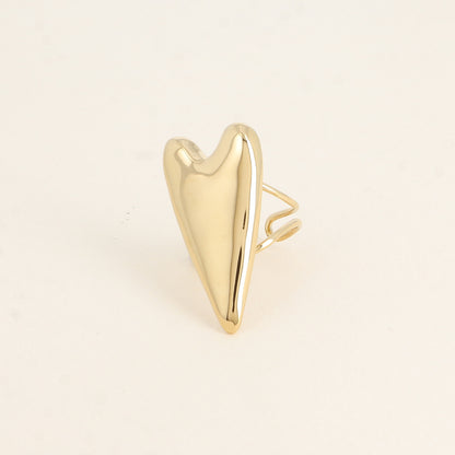Bague - motif cœur allongé et plat