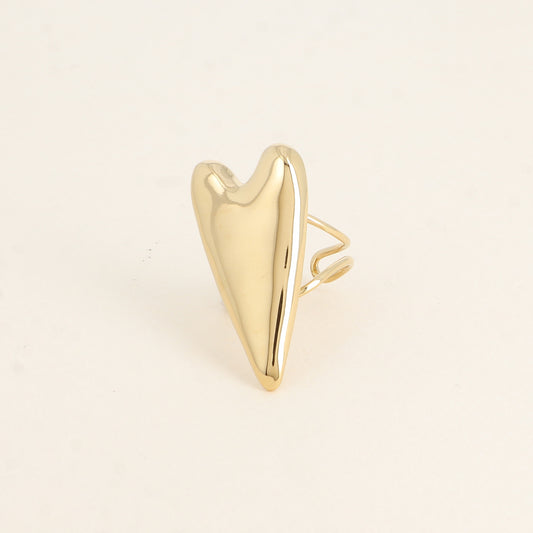 Bague - motif cœur allongé et plat