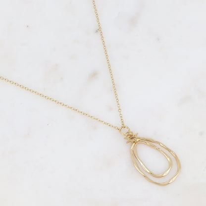Sautoir avec un pendentif en multi-anneaux (70+5CM)