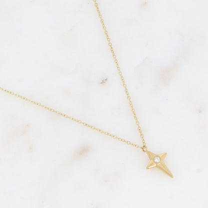 Collier avec étoile et oxyde de zirconium (40+5CM)