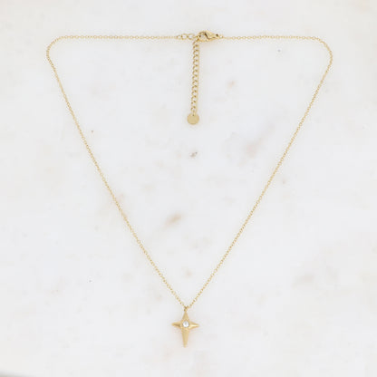 Collier avec étoile et oxyde de zirconium (40+5CM)