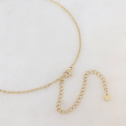 Collier avec pendentif géométrique ondulé et une perle d'eau douce (50+10CM)