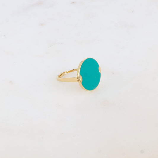 Bague fine avec l'émail - Turquoise