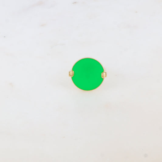 Bague fine avec l'émail - Vert