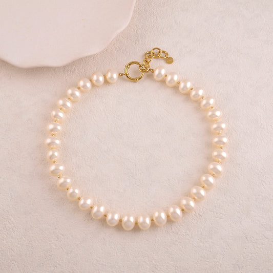 Collier avec perles en résine effet nacré 41+3 cm