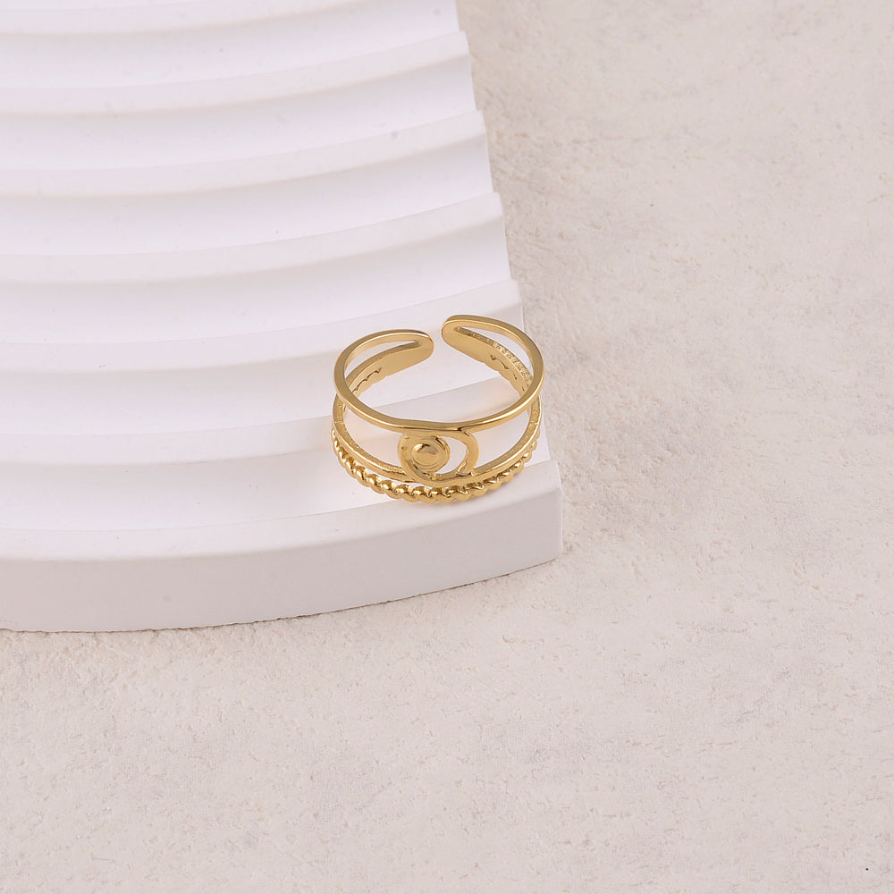 Bague 3 rangs aux motifs graphiques