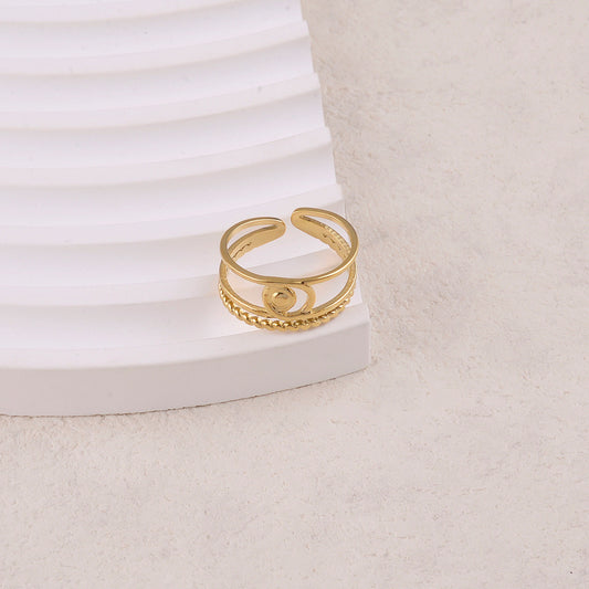 Bague 3 rangs aux motifs graphiques