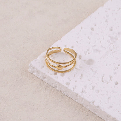 Bague 3 rangs aux motifs graphiques