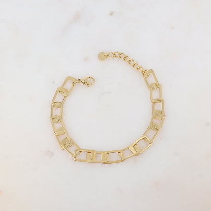 Bracelet en maille plate avec effet lisse