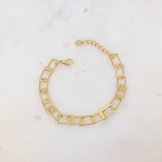 Bracelet en maille plate avec effet lisse